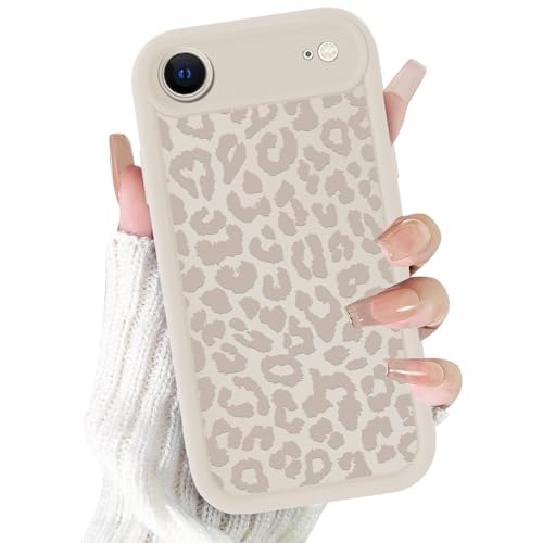 lioscre Cute Cheetah Print Phone Case for iPhone Air 6.5", White