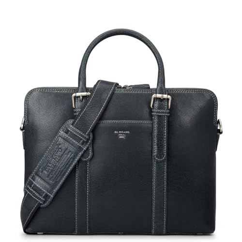Image of Da Milano Leather Laptop Bag for Men & Women | Laptop Messenger Bag | Fits Up To 14 inch Laptop | Ideal for Office Purpose
