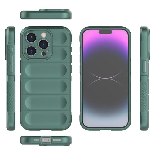 Image of Amazon Brand- Solimo Mobile Cover for Apple iPhone 15 Pro Max | Full Camera Protection | Liquid Silicon Case | Flexible Bumper Case for Apple iPhone 15 Pro Max (Green)