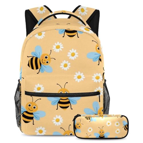 Sac à dos grande capacité avec trousse à crayons sac d'école adolescents garçons filles