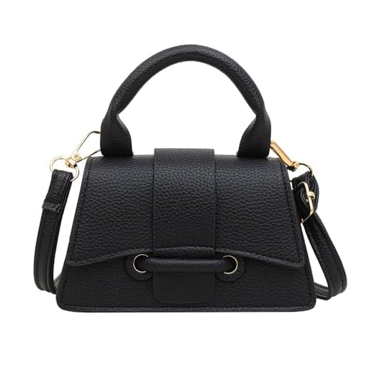 TOFBS Sac a Main Femme Petit Bandoulieres Sacs Portés Épaule PU en Cuir Mini Fourre Tout Vintage Tendance Pochette con Anse pour Travail Vie Quotidienne (Noir)