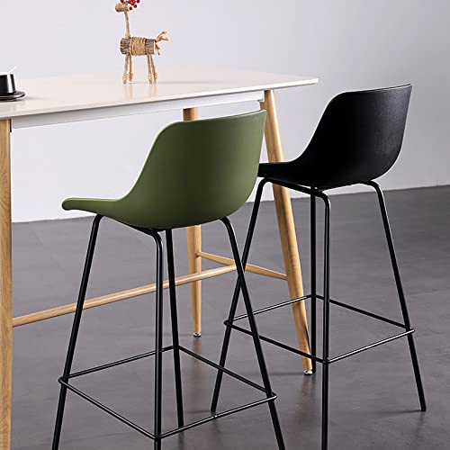 Chaise de bar cuisine facile à assembler tabouret noir confortable pour manger - 5