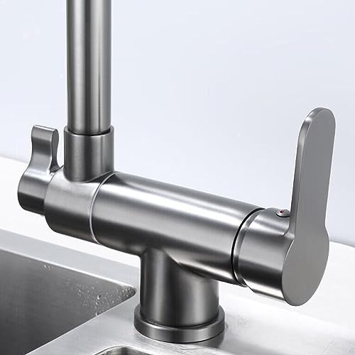 Mitigeur cuisine 3 voies avec filtration intégrée et double commande eau chaude