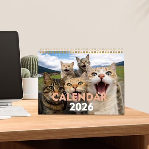 Artistic Cat Wall Calendar - Cat Stationery, 2d Acrylic Holiday Pendant Gift Decor, 2026 Aesthetic Desk Calendar - For Home Family Organizing Study Table Workplace School Planning Friends - Image 4