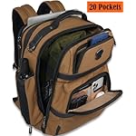 WELKINLAND 20-Pockets Travel Backpack, Carry-On luggage backpacks, 16-Inch laptop backpack for men, Expandable backpack with trolley sleeve, Travel backpack with shoe compartment - Image 4