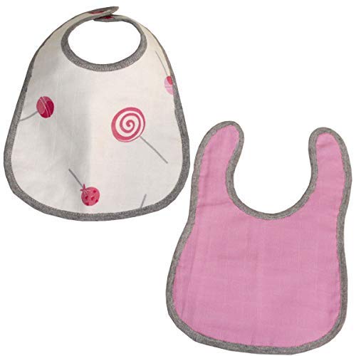 Bavoirs pour bébé en mousseline Wildcollect roses lot de 2