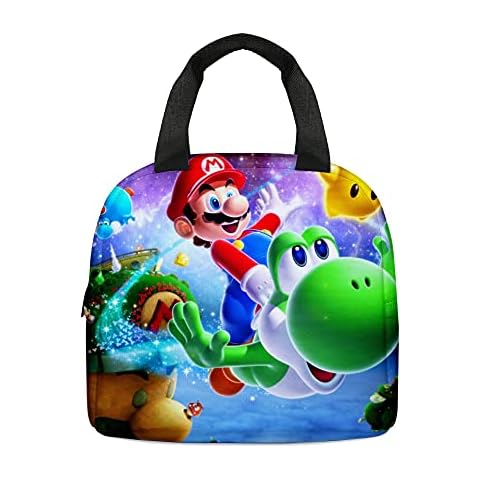 Cute Cartoon Lunch Bags for Kids Reusable Insulated Lunch Box Student Lunch Tote Bag Game Gift (Color6) Cover