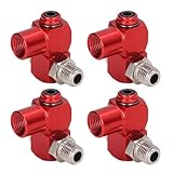 Fayelume Swivels Air Fitting, 4PCS 360 Degree Air Tool Fittings, 1/4 Hose Fittings NPT Thread, Air Compressor Attachments, Air Hose Quick Connect