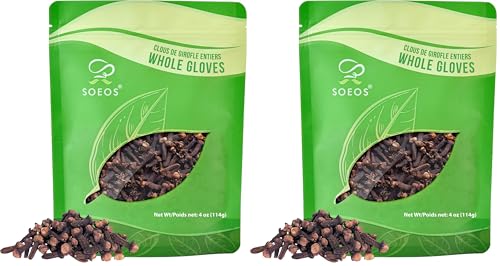 Soeos Whole Cloves 4 oz, Gluten Free, Non GMO, Kosher,