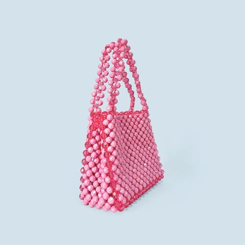 Bolso de mano cuadrado con cuentas para mujer miniatura 6