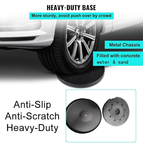 Image of 6 PCs Stanchions with Retractable Belts - Heavy Duty Crowd Control Barriers with Weighted Rubber Base, 6.5FT Retractable Belt Stanchions for Crowd Control Barriers