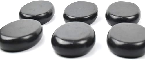 Miniatura 5 de Juego de 6 piedras de masaje caliente con basalto natural, cálidas, para masaje de spa, 2.36 x 3.14 pulgadas (2.4 x 3.1 in), 2
