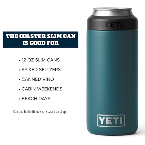Image of YETI Rambler 12 oz. Colster Slim Can Insulator for the Slim Hard Seltzer Cans, Agave Teal (NO CAN INSERT)