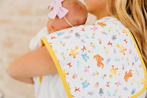 Image of Copper Pearl Premium Baby Burp Cloths - 3-Pack Large Cotton Burp Cloths, Extra Soft Spit Up Rags with 3 Absorbent Layers, Perfect for Baby Boy and Baby Girl Gifts (21 inch x 10 inch Size, Abby and Pals Set)