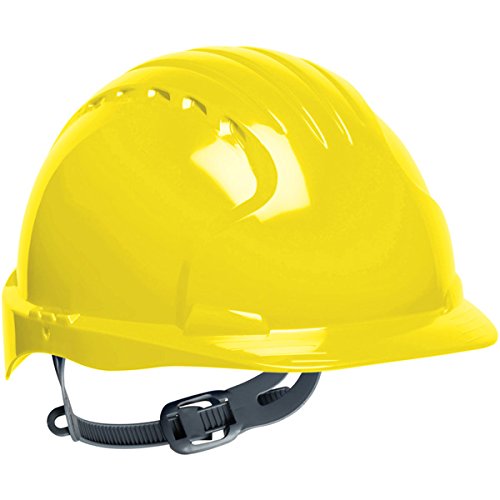Safety Works Pro Hard Hat, Yellow, 6-Point Slip Suspension, Medium #TOP11