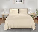 CHATEAU HOME COLLECTION Eucalyptus Tencel Sheets | 4 PC California King Sheets| Soft, Breathable & Better Than Linen Sheets Or Bamboo Sheets| Bedding Sheets & Pillowcases| Deep Pocket Sheets| Ivory