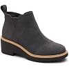 TOMS Women's Maude Wedge Boot, Leather Upper, OrthoLite Insole, Side Zip, Lightweight