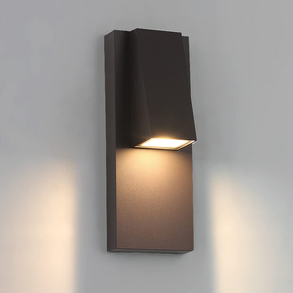 Applique murale extérieure LED 18W étanche noir pour éclairage discret de façade et villa