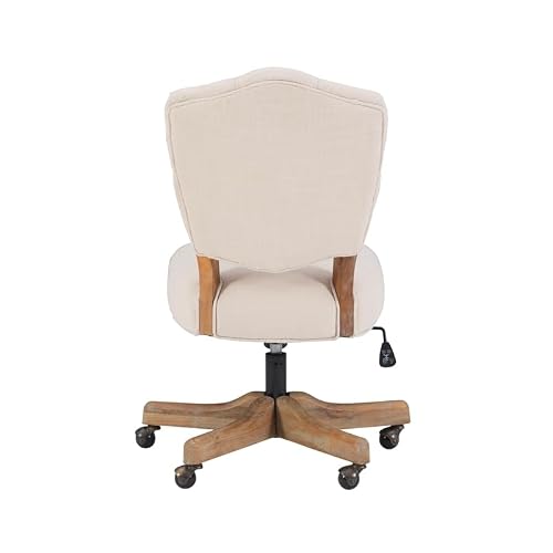 Riverbay Furniture Transitional Fabric Tufted Swivel Office Chair In Beige #TOP4