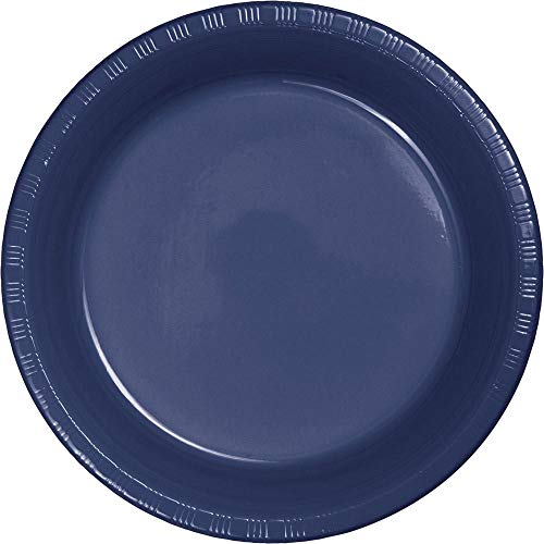 Creative Converting Touch of Color 20 Count Plastic Dinner Plates, Navy