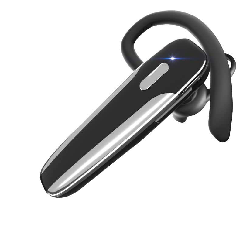 Image of Single Ear Bluetooth Headset V5.3 Single-Ear Earpiece with Wireless Microphone 48H Battery, Bluetooth Earpiece - Handsfree for Driving /Truck Drivers, Compatible with iPhone, Android, Samsung