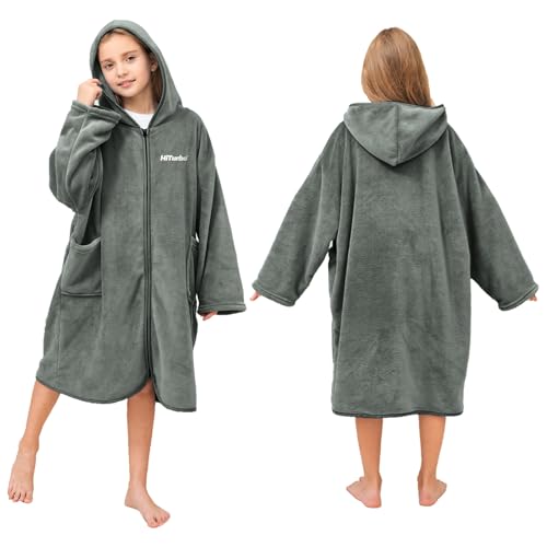 Hiturbo Kids Bath Towel Hoodie: Soft Plush Zipper Surf Poncho by Hiturbo - Used condition - Image 5