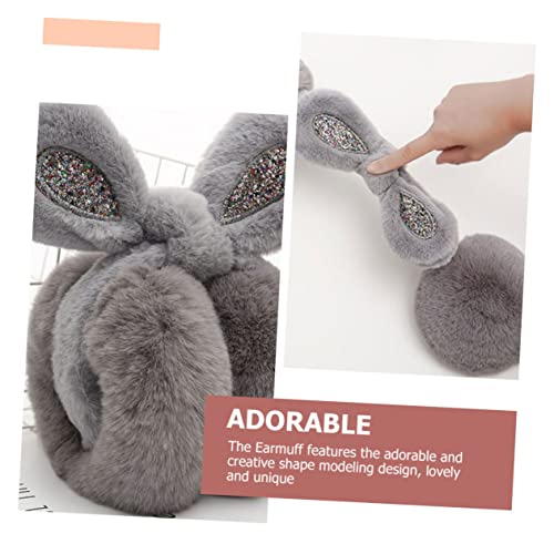 Gatuida Rabbit Ear Muffs Winter Ear Warmers Babies Fluffy Bunny Ears for Fleece Rabbit Ear Warmer Boy Ear Covers3
