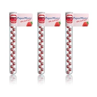 Papermints Papermmints Strawberry Cool Caps Breath Refreshers 3 x 5g Tubes of 18 Capsules