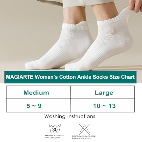 Image of MAGIARTE Womens Cotton Ankle Socks Low Cut Athletic Casual Mutil Color No Show Running Socks for Women