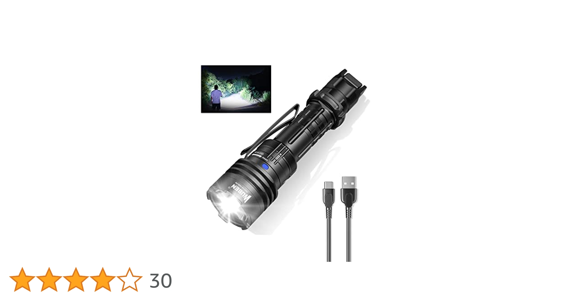 WUBEN T1 タクティカルライト 2000ルーメン WUBEN T1 Tactical Flashlights 2000 High Lumens, Rechargeable