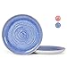 Cozymondo - Zestaw talerzy ceramicznych dla 2 osób w kolorze niebieskim (27 cm) – nadaje się do piekarnika i kuchenki mikrofalowej – talerze obiadowe z krawędzią – wyprodukowano w Portugalii – 2 ręcznie wykonane talerze z serii Primavera