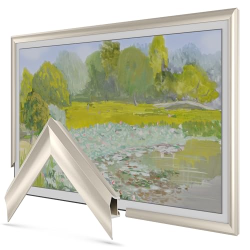 Cadre TV prismatique argent allemand luxe pour Samsung The Frame 32 pouces