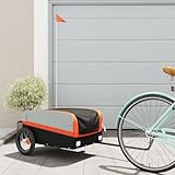 Xichuzi Fahrradanhänger Schwarz und Orange 30 kg Eisen, Fahrrad Anhänger...