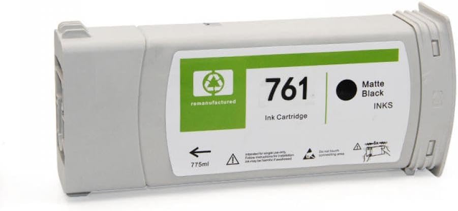 Replacement Pigment Ink Cartridge Full Set 6 Colors Compatible with DesignJet T7100 T7200 Printers for Model 761(Yellow)