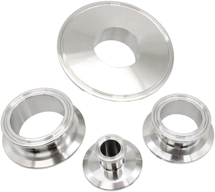 YQBS 2 Inch × 1.5 Inch Fitting End Cap Tri Clamp Ferrul Reducer Stainless Steel 304 Concentric Clover(64mm-106mm)