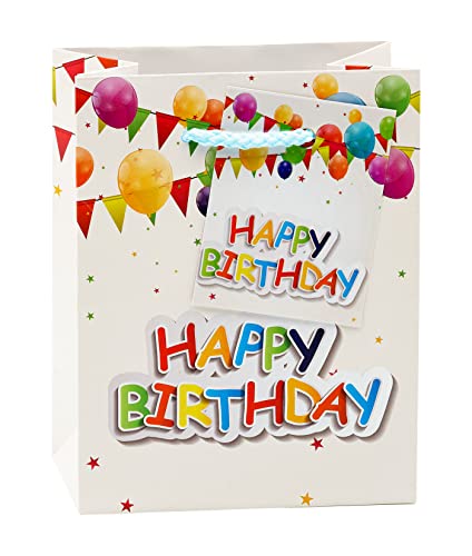 TSI Geschenktüten GEBURTSTAG, 12er Packung, Größe: Klein (HxBxT 14 x 11 x 6,5 cm), Art. Nr. 84024
