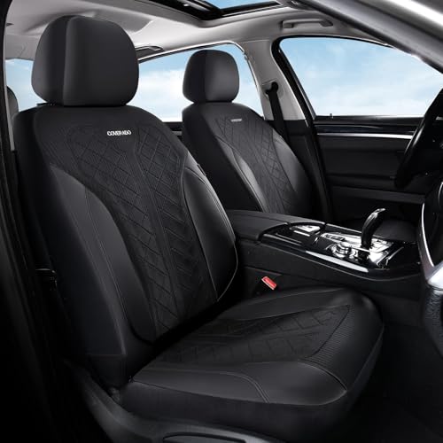 Image of Coverado Car Seat Covers 5 Seats, Seat Covers Full Set, Mesh Breathable Seat Protectors, 5-Piece Spill-Proof Black Automotive Seat Covers, Universal Fit for SUV, Sedan, Truck