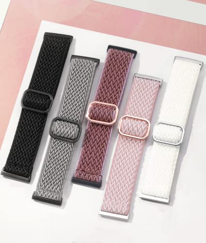 Adorve Compatible With Fitbit Versa 3 Bands/Fitbit Versa 4 Band/Fitbit Sense/Sense 2 Bands For Women Men, Adjustable Stretchy Solo Loop Elastic Nylon Sport Strap For Smartwatch Replacement #TOP6