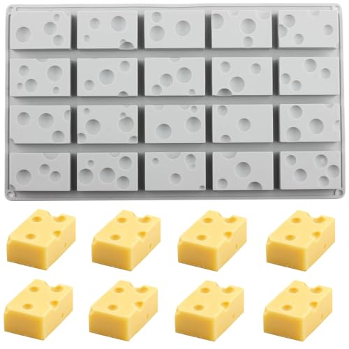 AIBOYA 20 Cavity Cheese Silicone Candy Molds For Candy Chocolate Cake Decoration
