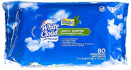 White Cloud Lightly Scented w/Aloe Wet Wipes (4 Pack)