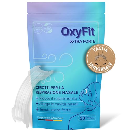 OxyFit 30 Pezzi Cerotti Nasali | grandi cerotto nasali respira bene antirussamento | cerotti per non russare Migliorare la respirazione e il sonnomigliorando il flusso d'aria