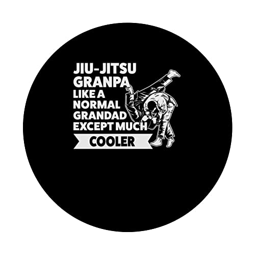 jiu-jitsu granpa like a normal granpa martial arts PopSockets Swappable PopGrip, Black - Image 3