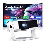 2026 Smart Projector Built-in-Apps, Android TV, Supported 4K/Native 1080P, 20000 Lumens, Wifi 6 Bluetooth 5.2, Portable Mini Movie Projector for Bedroom Home, Auto Keystone, iOS/Switch/PS5