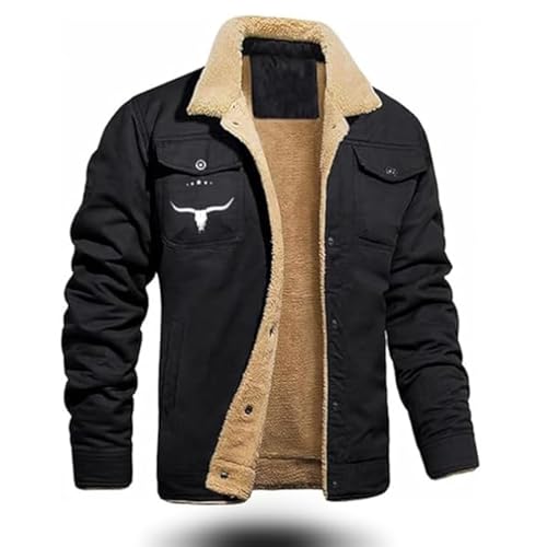 Bullhorn Mens Fleece Jacket, Bullhorn Western Cowboy Jacket Retro Western Jackets, Mens Retro Westerns Jackets