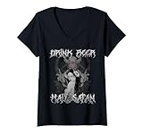 Photo Gallery donna drink beer hail satan i occult baphomet maglietta con collo a v Photo Gallery donna drink beer hail satan i occult baphomet maglietta con collo a v
