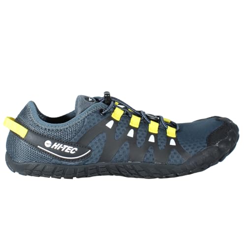 HI TEC   Zapatillas Barefoot Hombre Abyss | Deportivas Barefoot Hombre Montaña, Senderismo | Calzado Respetuoso, Cómodo, Minimalista | Ligero, Transpirable y Flexible | Charcoal/Black/Yellow, 44