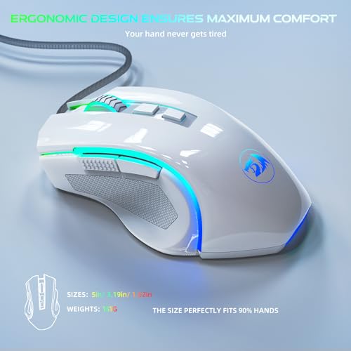 image for Redragon M602 Gaming Mouse, Ergonomic RGB Gaming Mouse Wired with 7200