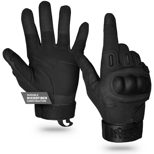 TitanOPS Tactical Gloves for Men - Full Finger Airsoft Gloves with Touch Screen Sensitive Knuckles - Sharp Resistant Microfiber Leather Nylon - Suitable for Hunting, Cycling, and Outdoor.