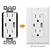TOPGREENER USB Outlet, 5.8A Type C Wall Outlet 15 Amp Tamper-Resistant Receptacle Plug, Charging Power Outlet with USB Ports, Compatible with iPhone 15 Series & More, UL Listed, TU21558AC, White