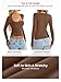 EasyGala Womens Cotton Tops Long Sleeve T Shirts Square Neck Y2k Tops Slim Fit Going Out Fall Fashion Clothes 2026 Brown